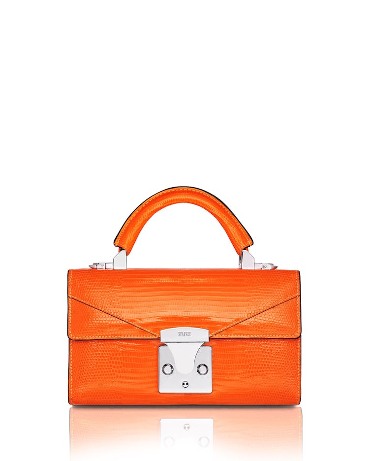 Mini Lizard Top Handle Bag, Bright Orange