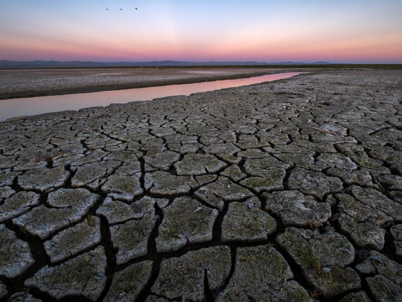 San Andreas Fault near the river during the sunset 