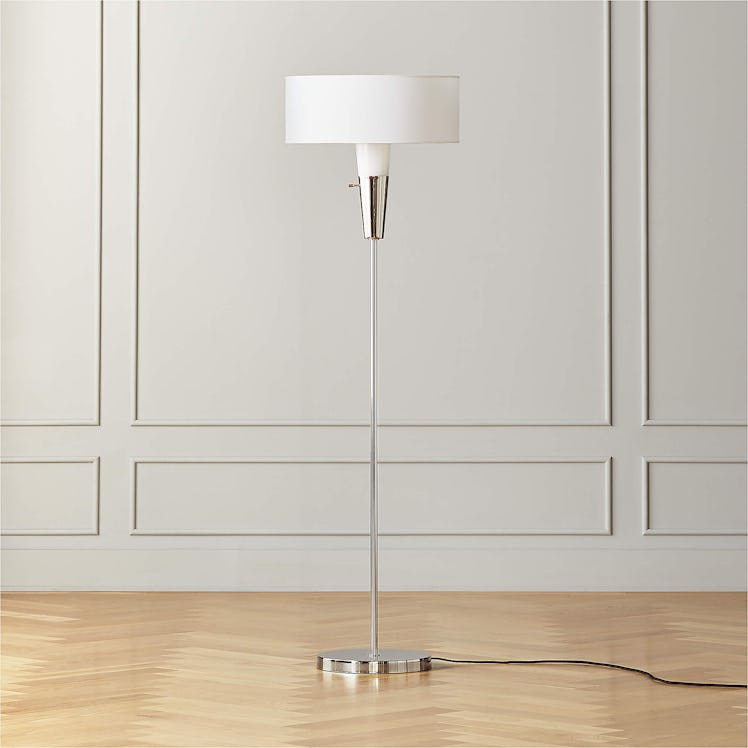 Paul McCobb Exposior Polished Nickel Floor Lamp Model 2001