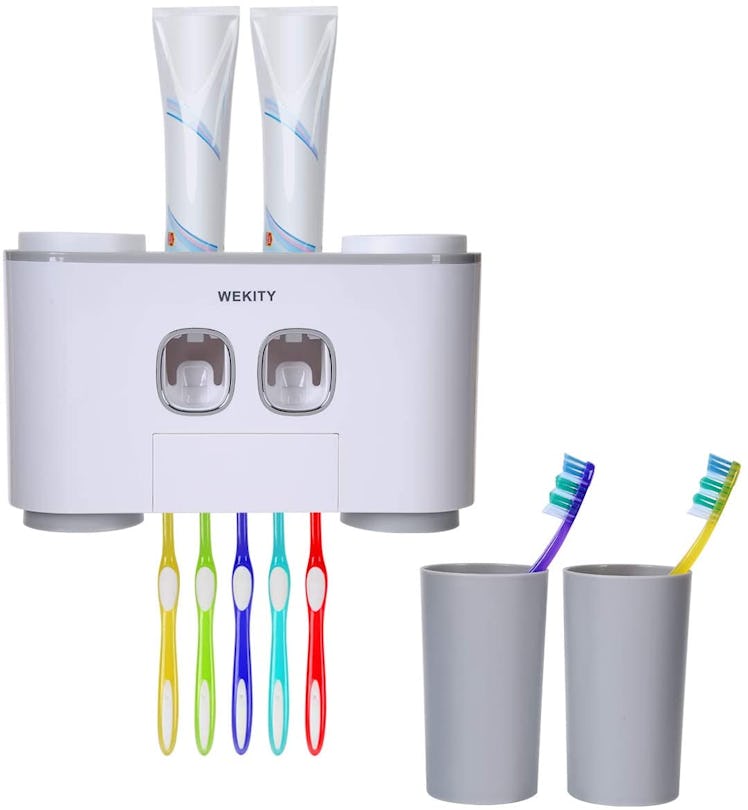 Wekity Toothbrush Holder and Toothpaste Dispenser