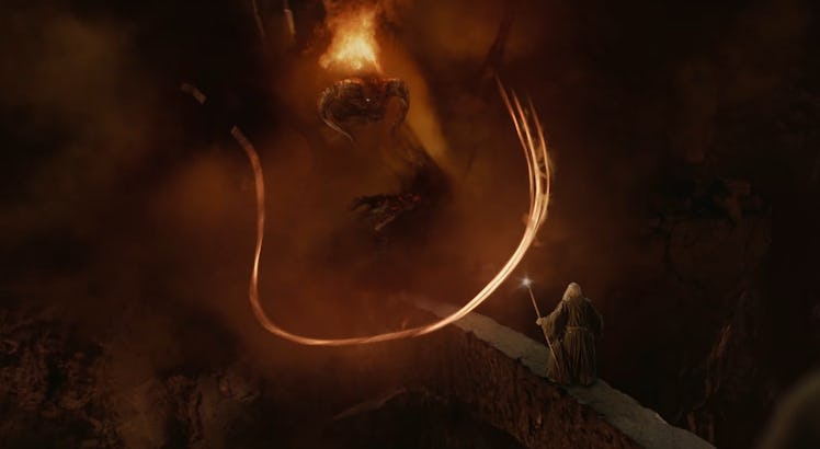 The Balrog and Gandalf in Lord of the Rings: Fellowship of the Ring