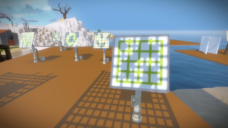 the witness puzzle game panel line solution shadow