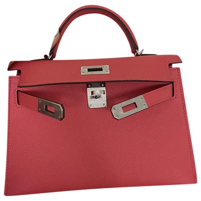 Hermes Kelly Leather Mini Bag in Pink