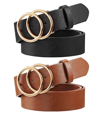 Syhood Women's Leather Belt (2-Pack)