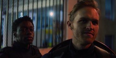 Cle Bennett as Lemar Hoskins and Wyatt Russell as John Walker in The Falcon and the Winter Soldier