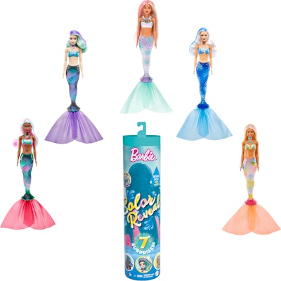 Barbie Color Reveal Mermaid Doll with 7 Surprises