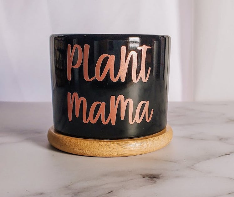 Plant Mama Ceramic Succulent Black Planter Pot