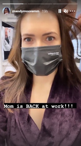 Mandy Moore heads back to work for 'This Is Us.'