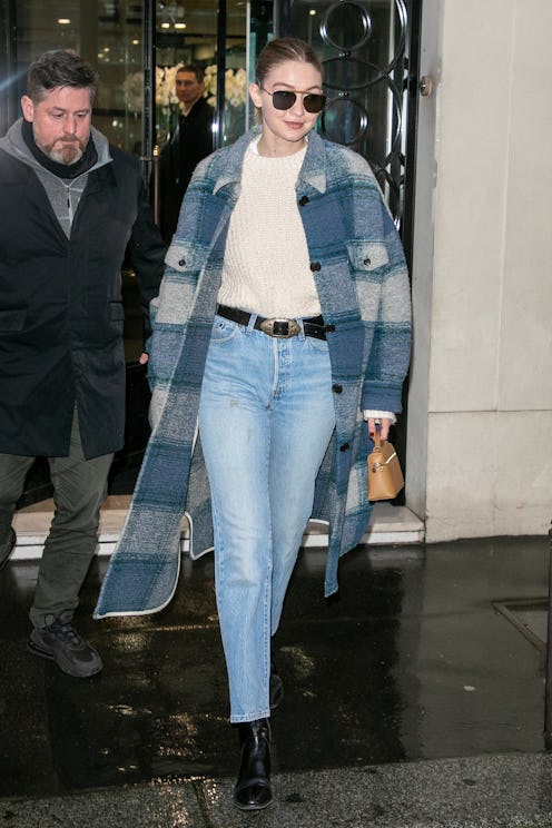 PARIS, FRANCE - MARCH 01: Model Gigi Hadid is seen leaving the CHANEL office building on March 01, 2...