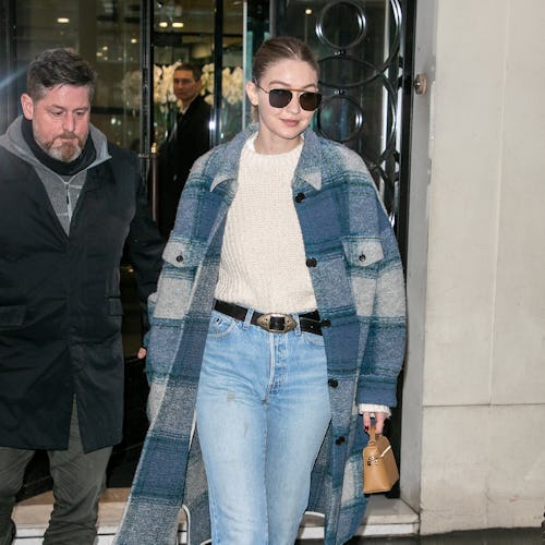 PARIS, FRANCE - MARCH 01: Model Gigi Hadid is seen leaving the CHANEL office building on March 01, 2...