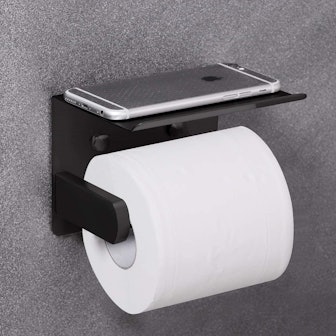 VAEHOLD Self Adhesive Toilet Paper Holder with Phone Shelf 
