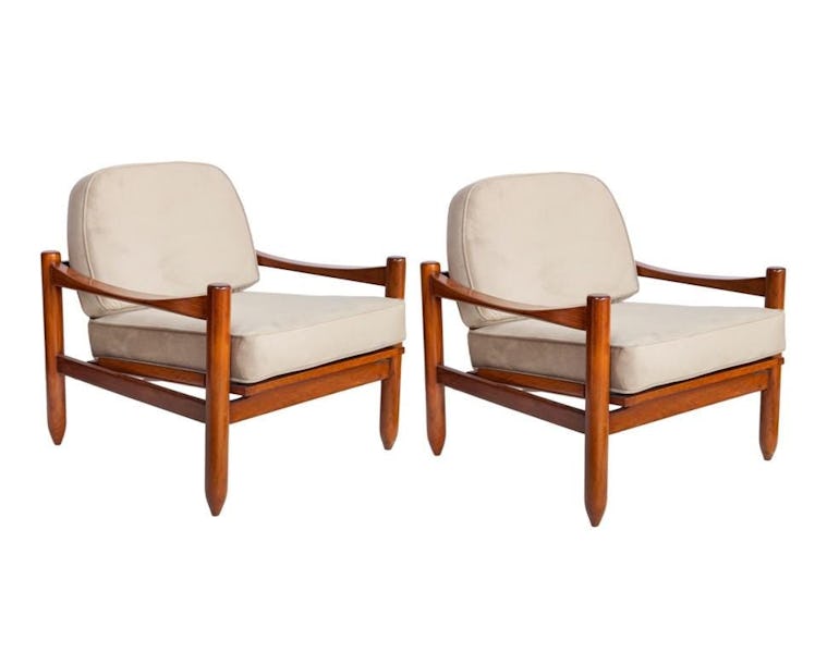 Michel Arnoult Mid-Century Jacaranda Arm Chairs 
