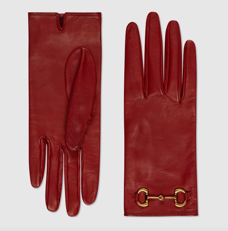 Leather Gloves With Horsebit