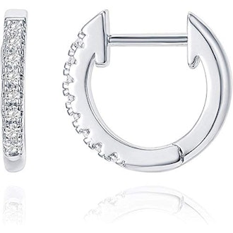 PAVOI 14K White Gold Plated Cubic Zirconia Cuff Earrings