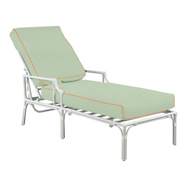 Haven Outdoor Chaise in Canvas Mint with Canvas Tuscany Welt