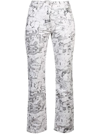 newsprint high straight long jeans