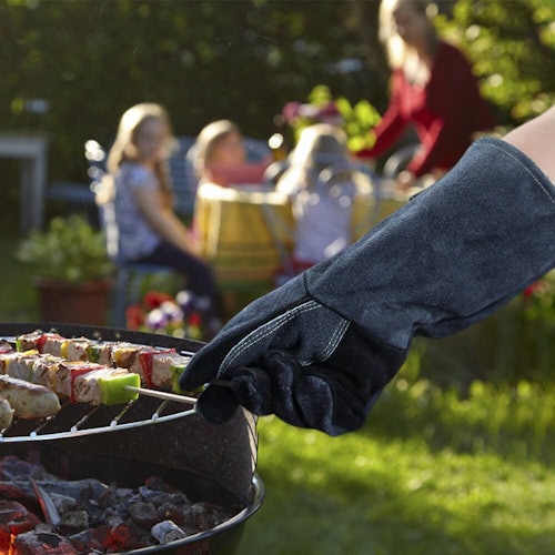 OZERO Leather Heat-Resistant Grilling Gloves