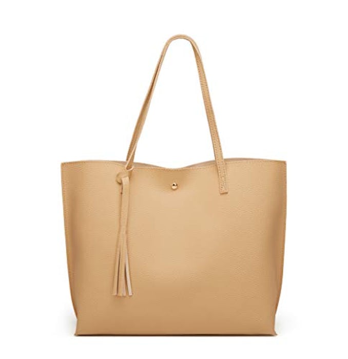  Dreubea Soft Faux Leather Tote Shoulder Bag 
