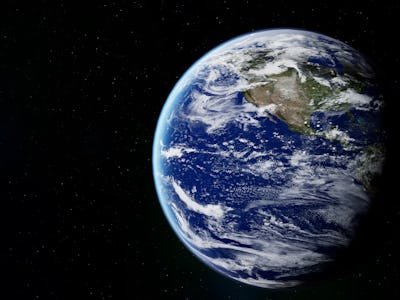 Planet Earth against black background