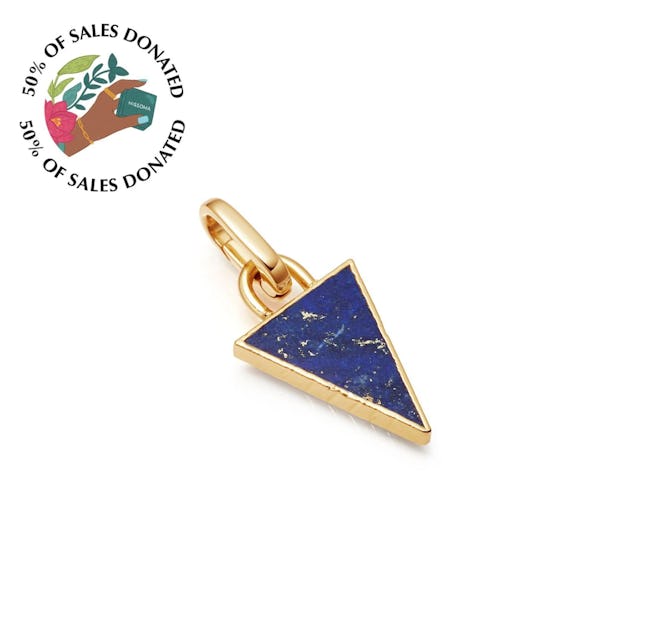 Lapis triangle clip-on pendant