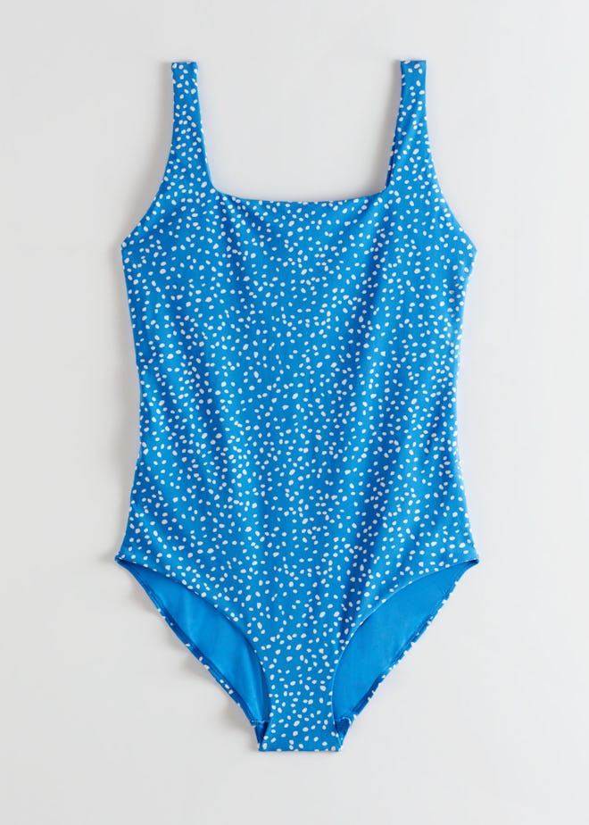 Squared neck Printed Swimsuit