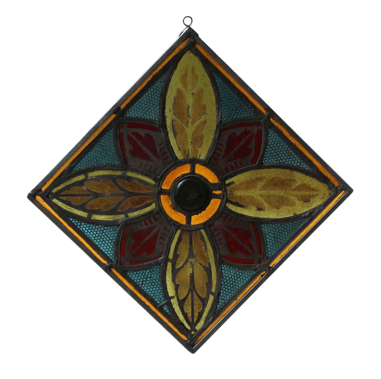 Stained Glass Panel With Metal Frame
