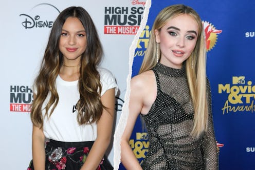 Olivia Rodrigo & Sabrina Carpenter. Photo via JC Olivera/WireImage/Getty Images Kevin Mazur/2020 MT...