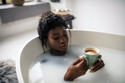 Sharing self-care routines like taking a bath to relax is a fun Zoom icebreakers.