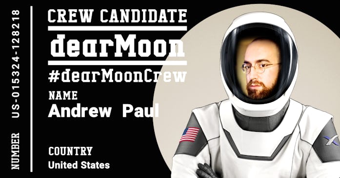 dearMoon candidate application certificate for author
