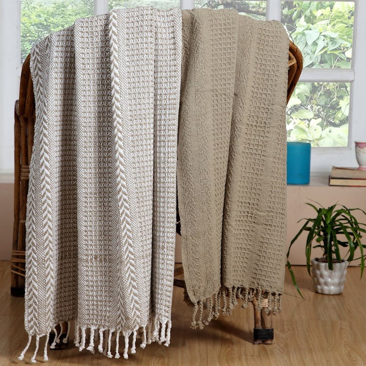 Throw Blanket (50x60 Inch Set of 2) 100% Luxurious Cotton Batic Excel Hometex