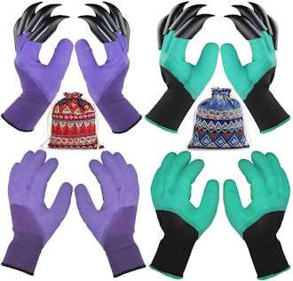 TGeng Garden Gloves With Fingertips Claws (4-Pack)