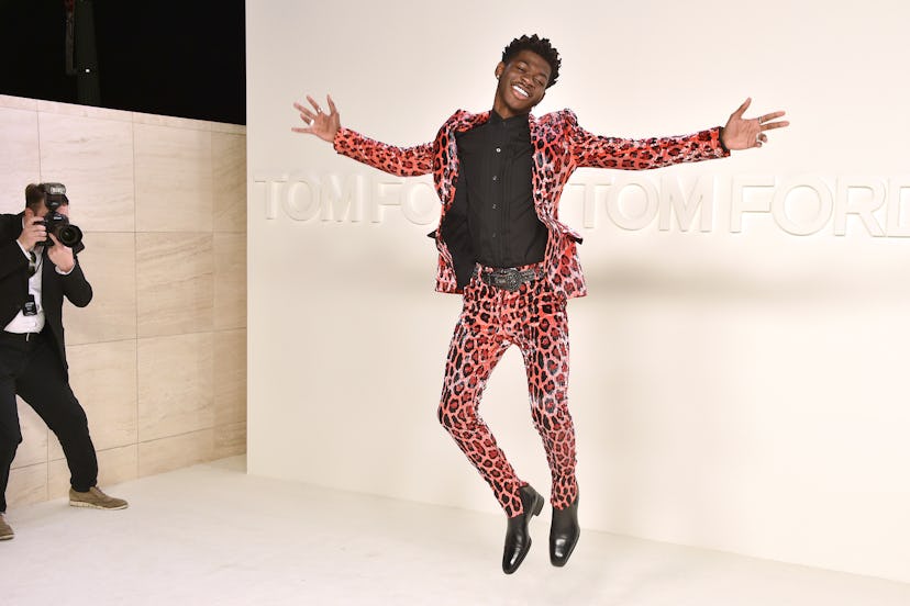 Lil Nas X attends the Tom Ford AW/20 Fashion Show at Milk Studios on February 07, 2020 in Los Angele...