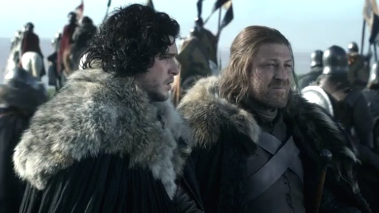 Jon Snow and Ned Stark in 'Game of Thrones'