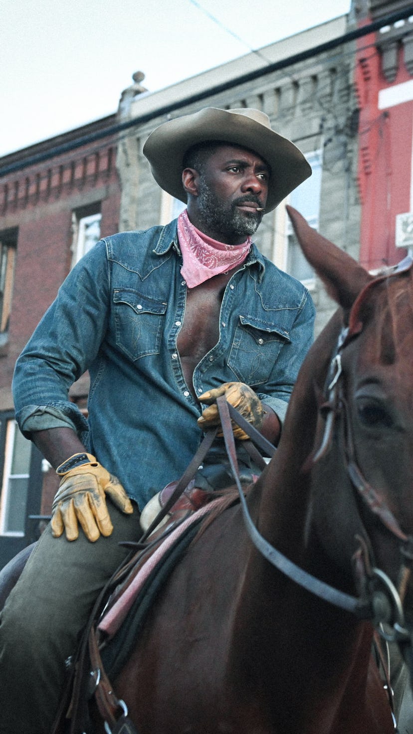 Idris Elba in 'Concrete Cowboy,' via the Netflix press site.