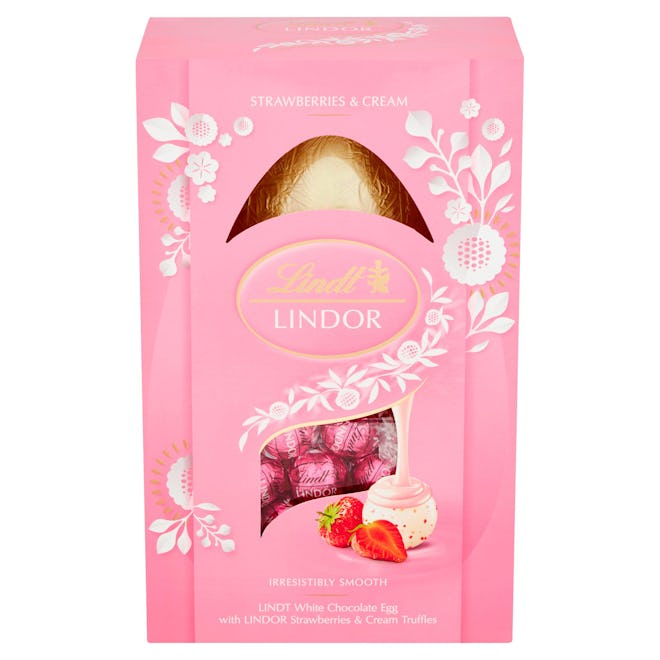 Lindt White Chocolate Easter Egg with Lindor Strawberries & Cream Truffles