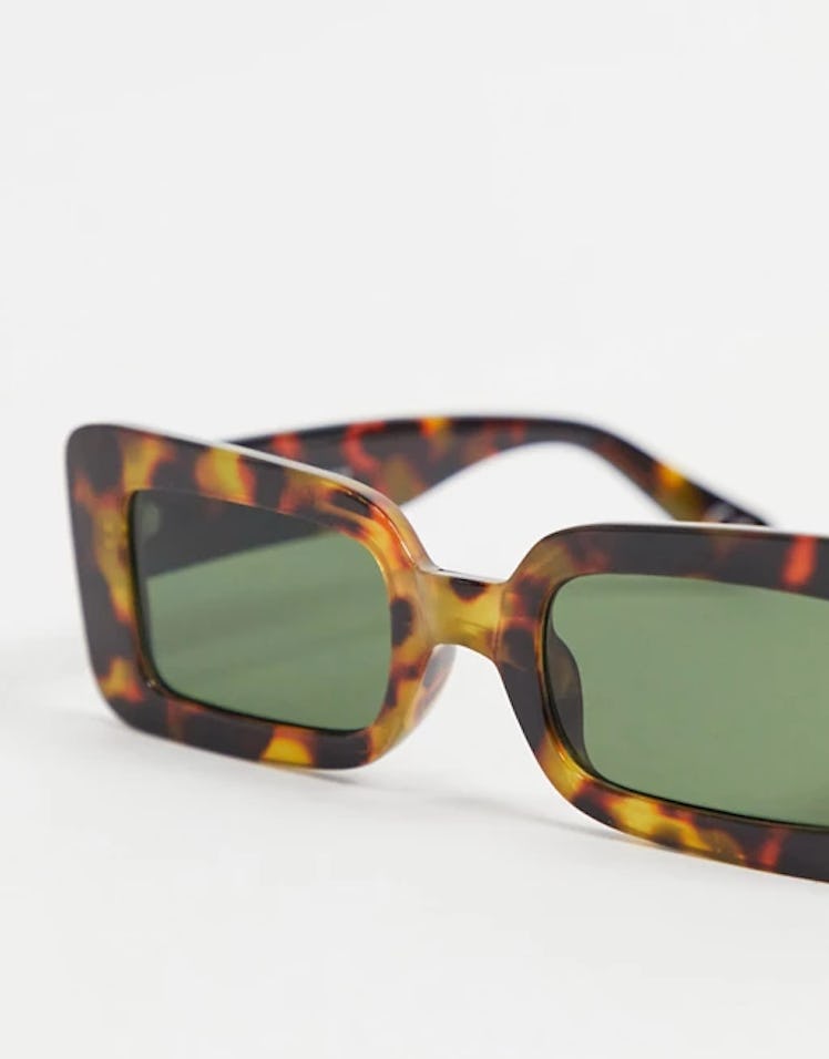 Recycled Frame Mid Square Sunglasses in Tort