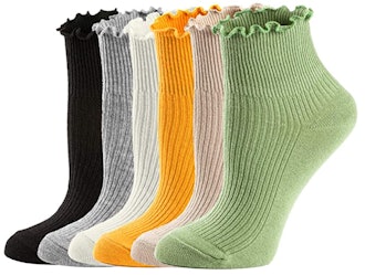 Mcool Mary Ruffle Turn-Cuff Ankle Socks (6-Pack)