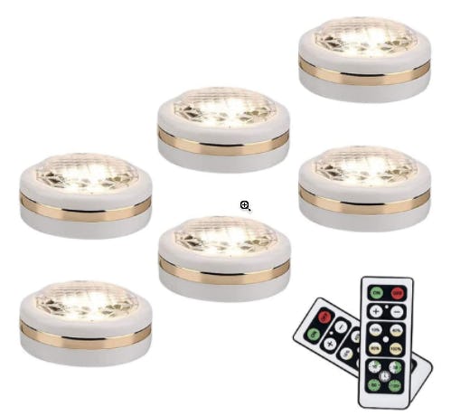 LEASTYLE Wireless LED Puck Lights (6-Pack)