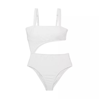 Women's Ribbed Cut Out One Piece Swimsuit