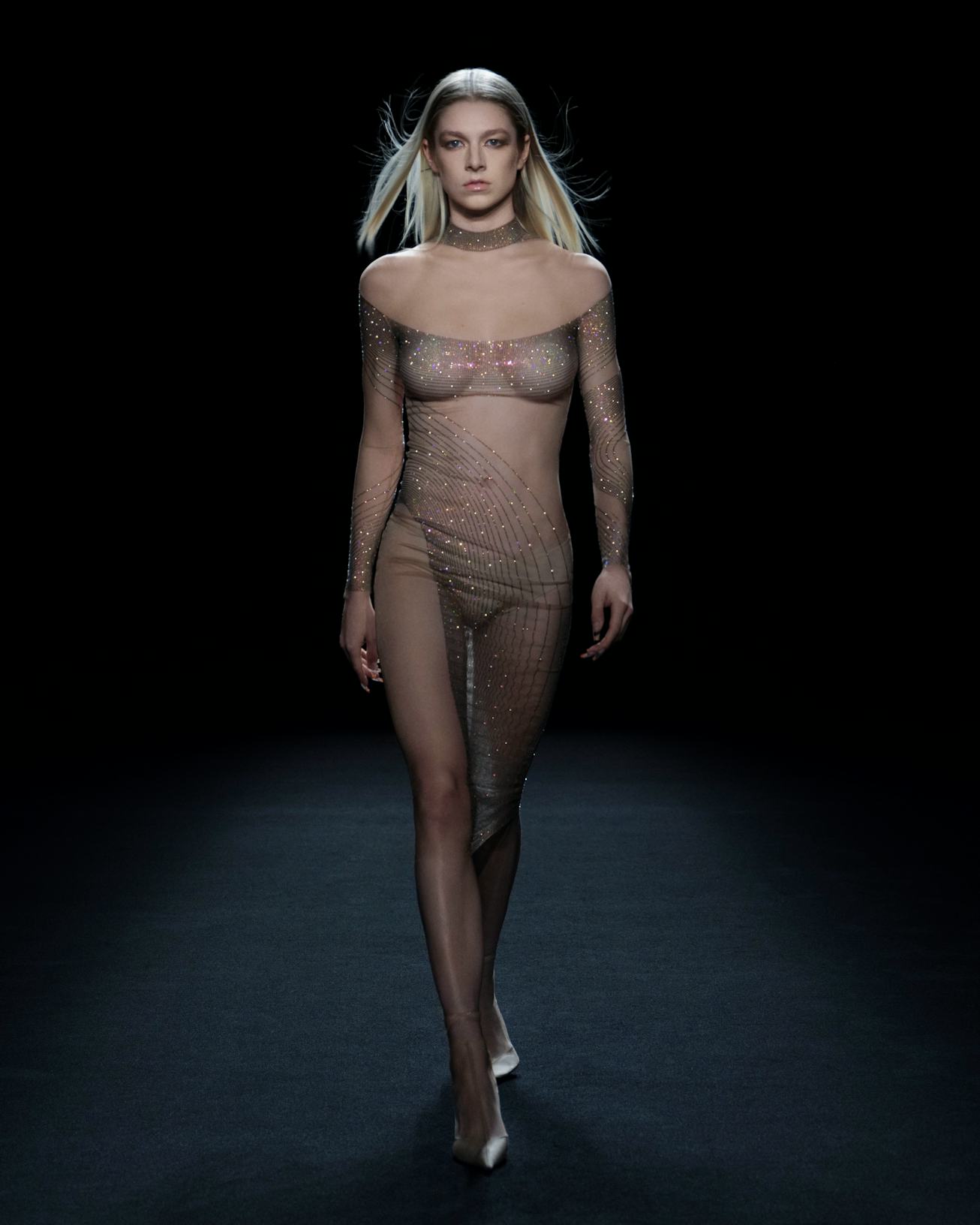 Hunter Schafer for Mugler's Spring 2021 show.