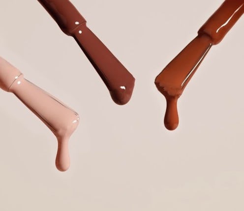 Three nail polish wands in different shades of the best nude nail polishes
