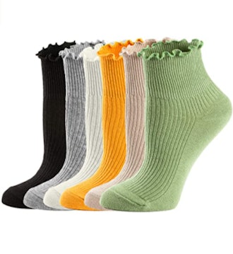 Mcool Mary Ruffle Cuff Ankle Socks (6 Pairs)