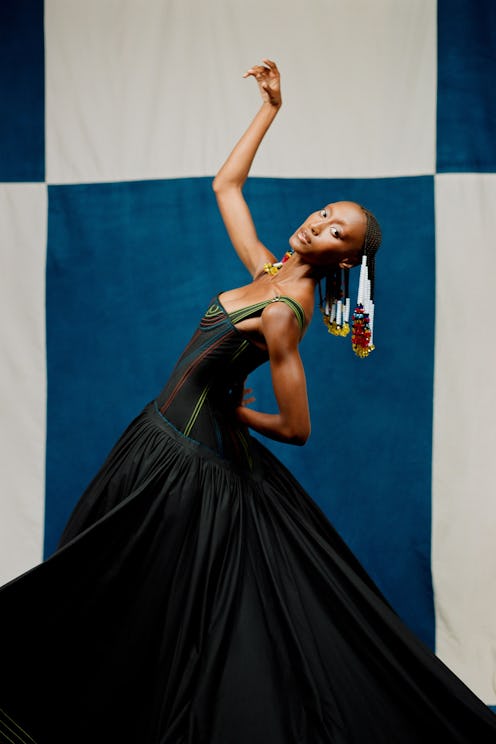 Model from Christopher John Rogers's Spring 2021 collection.