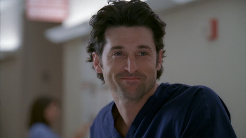 Derek and Meredith first begin their romance in the pilot of 'Grey's Anatomy.' Screenshot via ABC