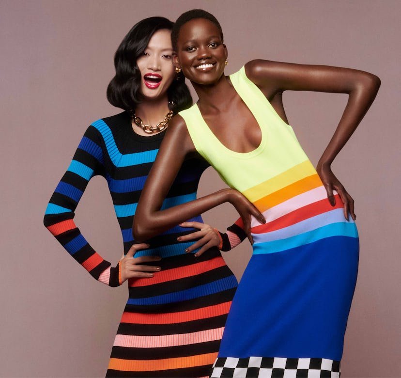 Models wearing Christopher John Rogers dresses for Net-a-Porter's Spring/Summer 2021 'Ready To Wear?...