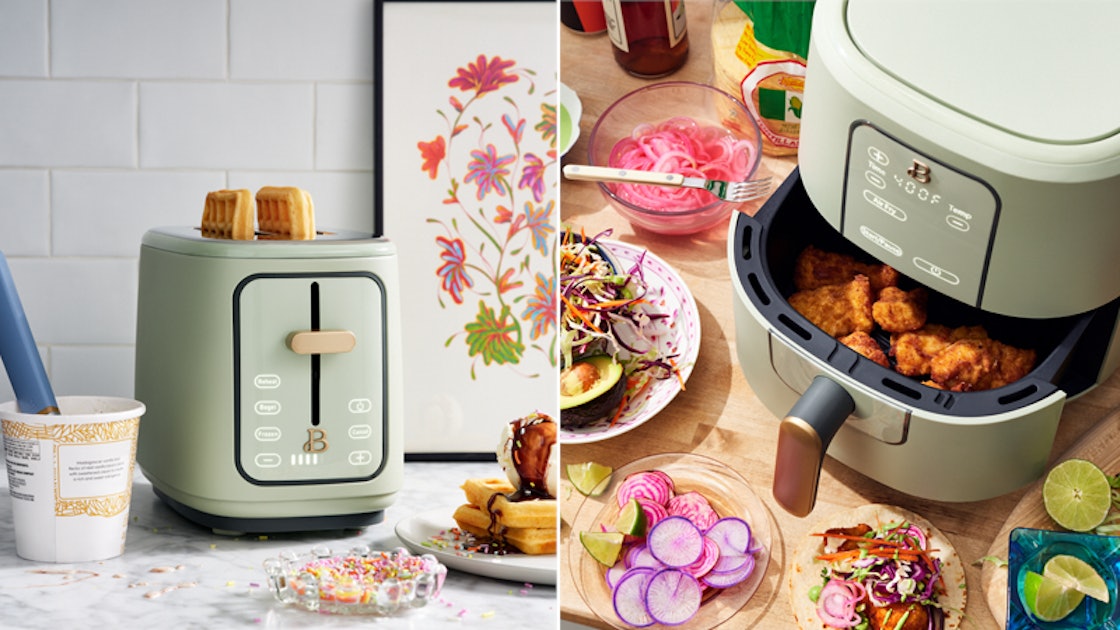 Drew Barrymore's Beautiful Kitchenware Includes A Sage Green Air Fryer &  Toaster