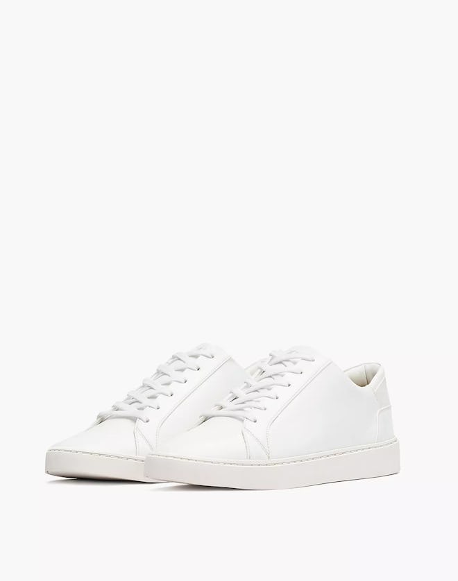 Vegan Leather Lace-Up Sneakers