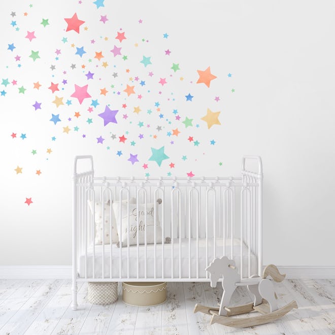 Kids Wall Decal Peel and Stick Watercolor Star