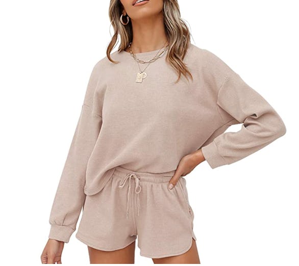 ZESICA Waffle Knit Loungewear Set (2-Pieces)