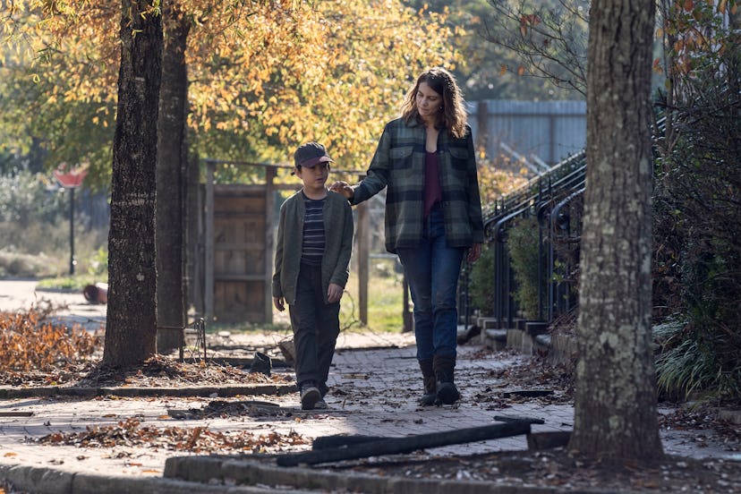 Maggie and Hershel are back in Alexandria on 'The Walking Dead'. Photo via AMC